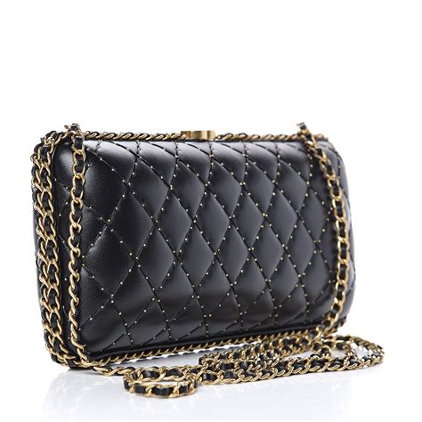 chanel basic black clutch|chanel clutch with chain black.